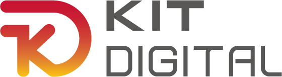 Logotipo de Kit Digital, que combina un diseño moderno y colores vibrantes, simbolizando la transformación digital y la innovación en tecnología.